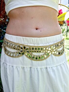 Handmade Boho Mirror Chain Belt Festival Chic Party Unique Artisan